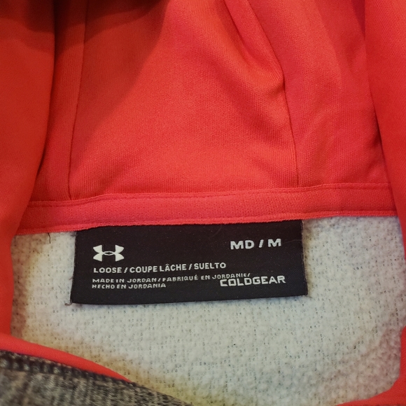 Under Armour Storm ColdGear Loose Fit Hoodie Grey Hot Pink Women's Medium - Picture 6 of 7
